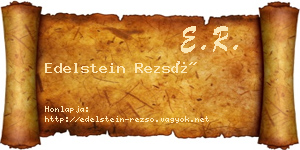 Edelstein Rezső névjegykártya